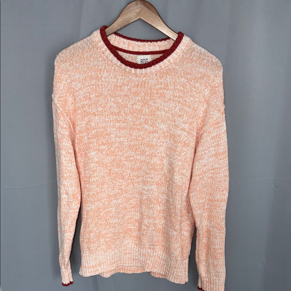 BDG Men's Peach Crewneck Sweater Retro 90s Skater Urban Outfitters SZ S Vintage